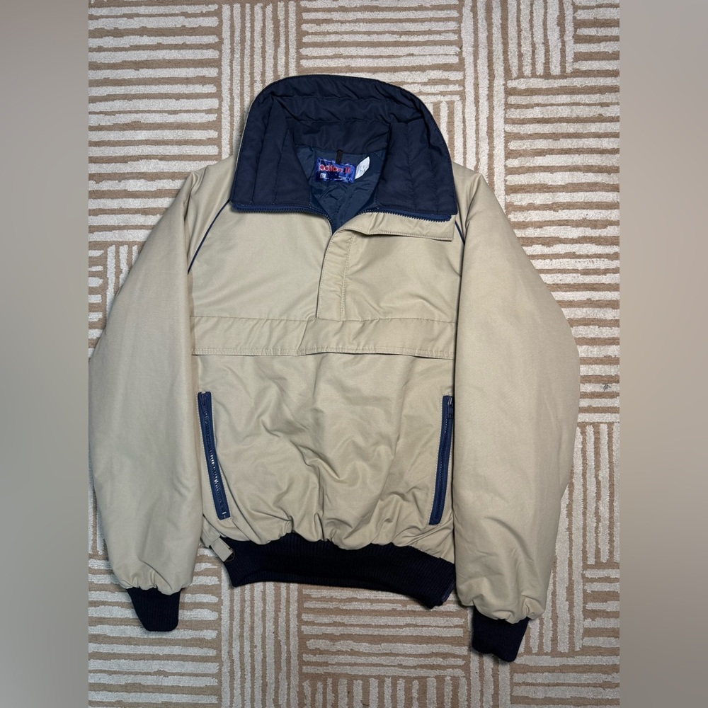Vintage Rice Sportswear Action II Mens Anorak Ski Jacket Tan Size Medium